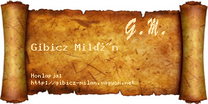 Gibicz Milán névjegykártya